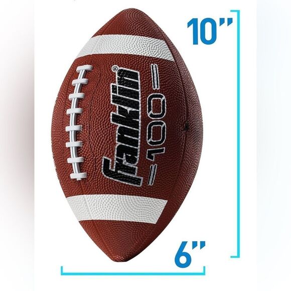 Franklin Sports Grip-Rite 100 Youth Junior kids Size Rubber Football brown NEW - Picture 7 of 7
